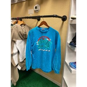 1994 Apple Harvest Run Converse Long Sleeve T Shirt Blue Vintage Graphic Tee